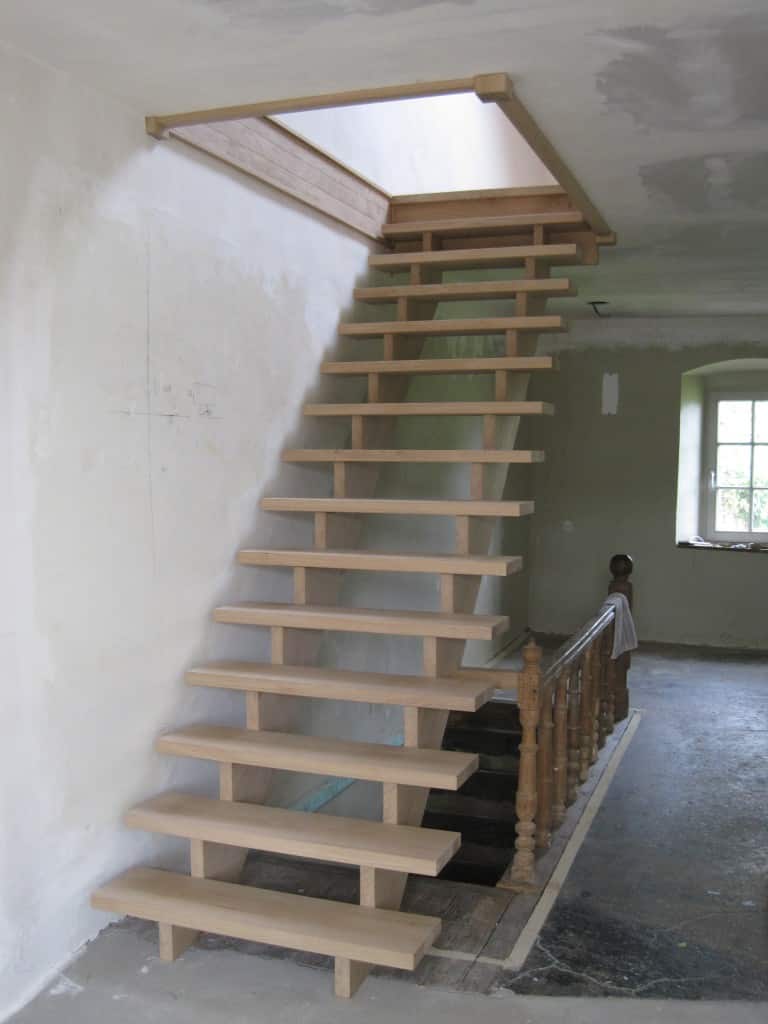 Création d'un escalier droit à Habay