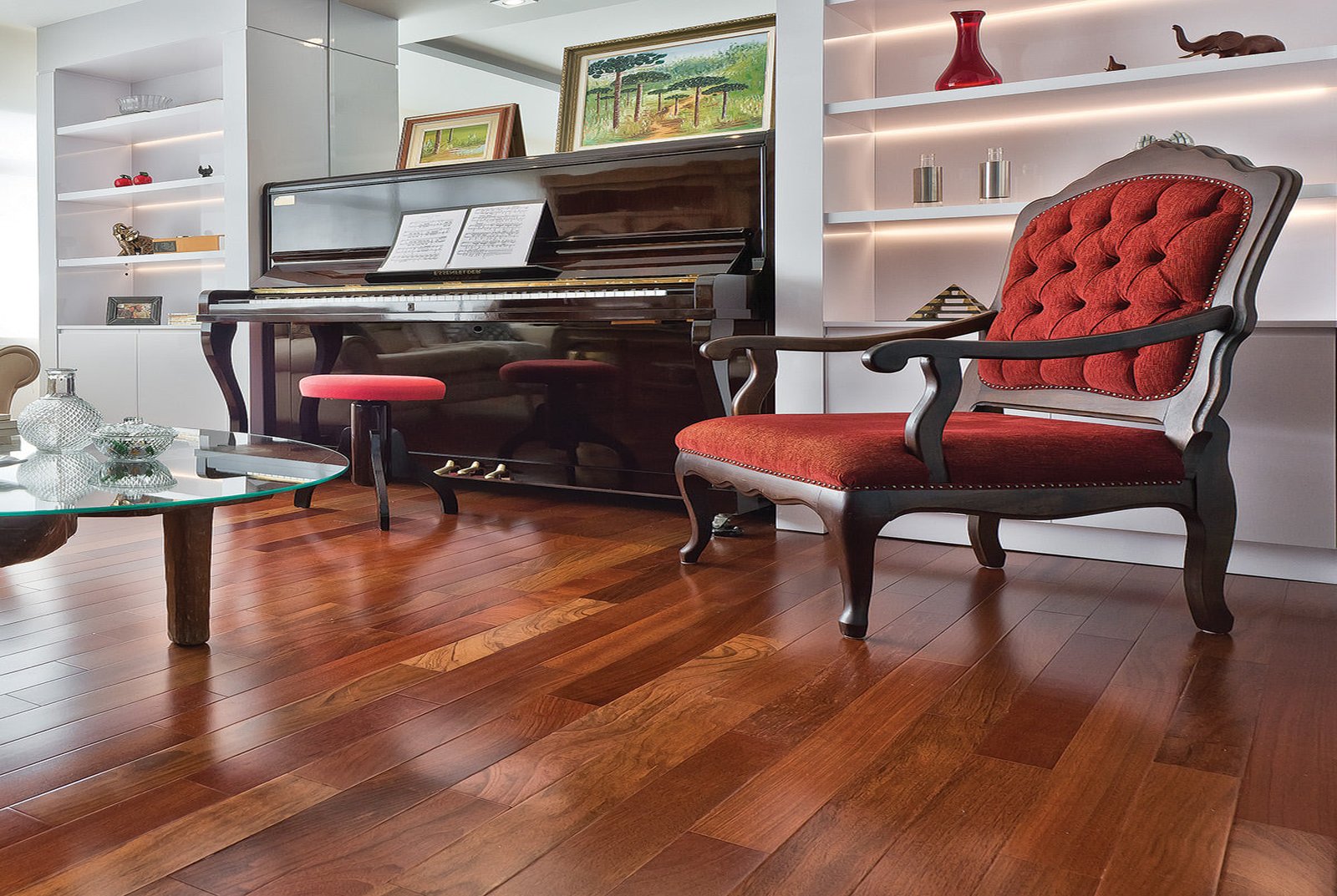 Parquet en bois posé en chevron