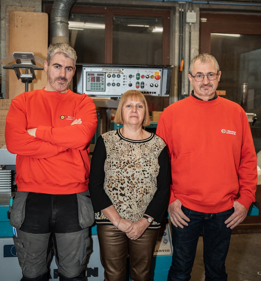 L'équipe de la Menuiserie Dasnois, une entreprise familiale à Bertrix